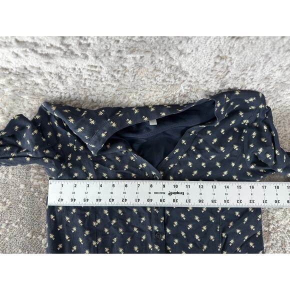 Garnet Hill Size 2 Floral Print Casual Mini Tunic Dress Button Front Long Sleeve - Picture 6 of 12